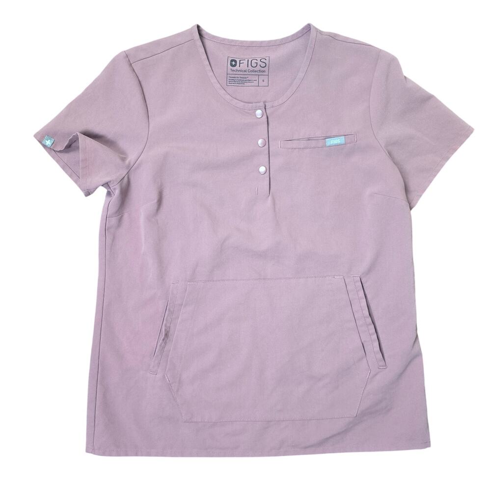 FIGS Scrubs Limited Edition Arura Crew Scrub Top in Mauve - Small